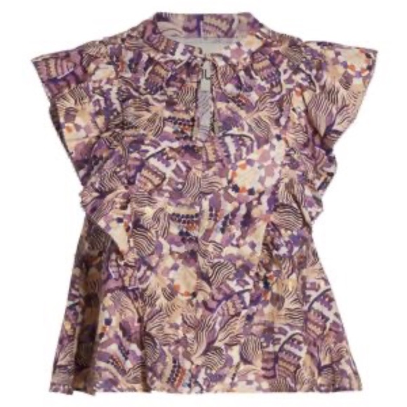Chufy Dekker Ruffle V-neck Printed Blouse - Picture 6 of 11